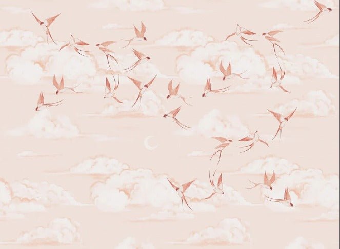 Papier peint chambre enfant poétique terracotta