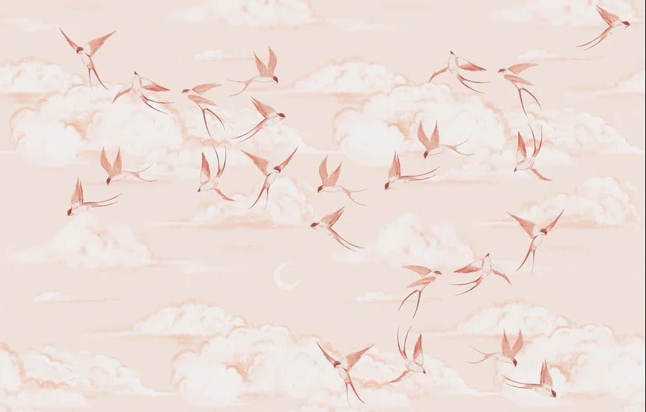 Papier peint chambre enfant poétique terracotta