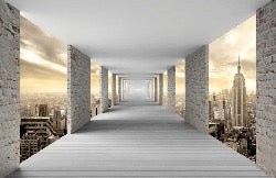 Papier peint trompe l'oeil New York Hall