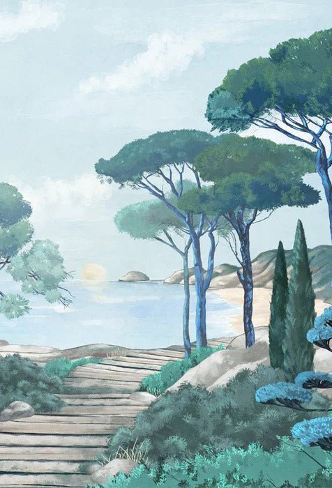 Papier peint balade dans les calanques