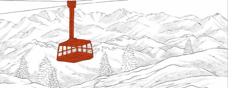 Papier peint La Plagne télécabine rouge