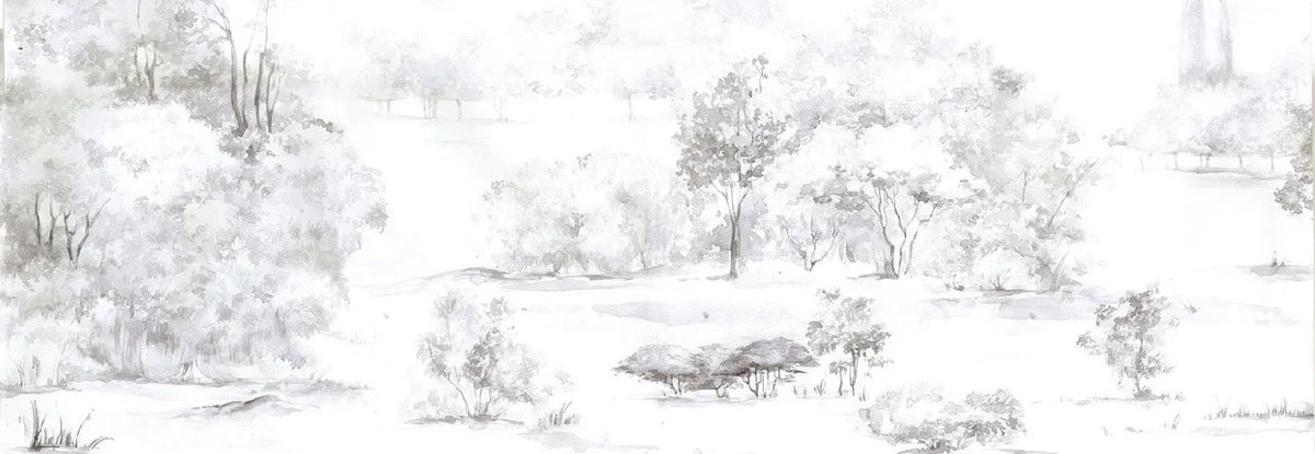 Papier peint forêt de pin aquarelle