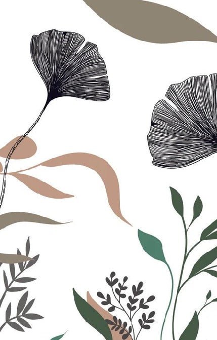 Papier peint ginkgo artiste floral
