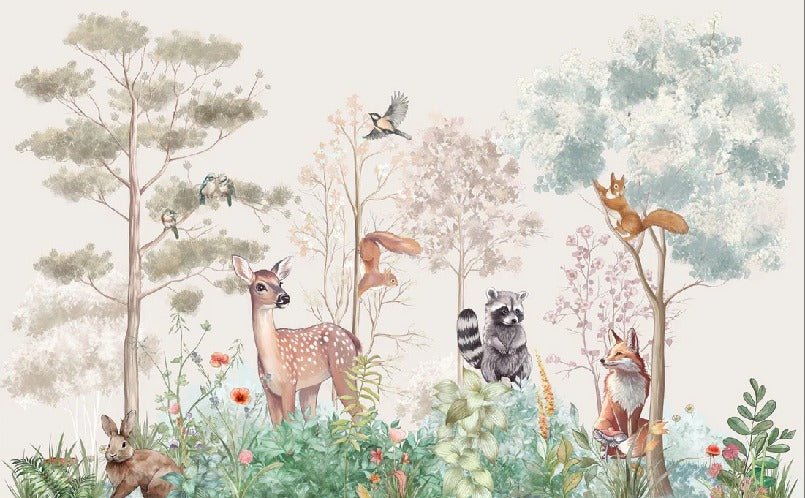 Papier peint chambre enfant nature magique beige