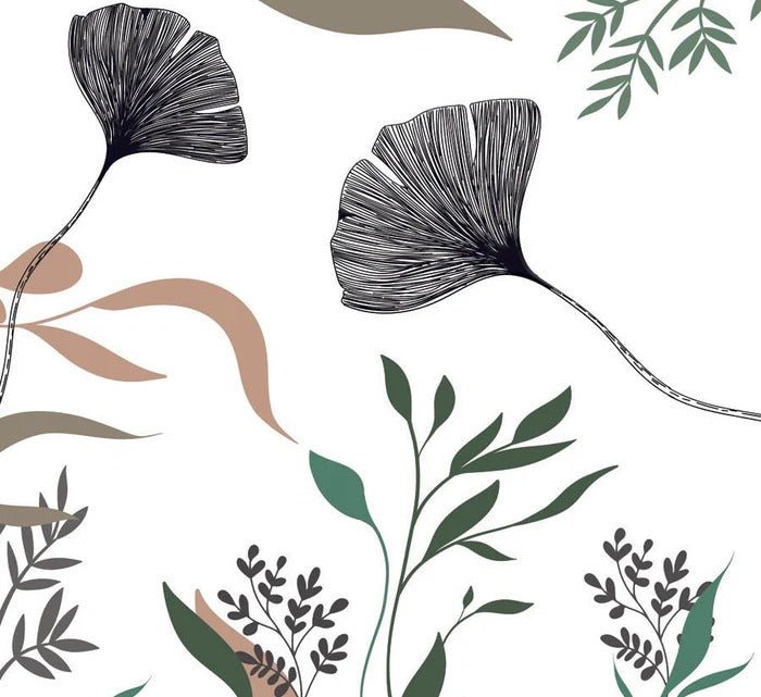Papier peint ginkgo artiste floral