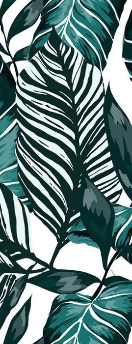 Papier peint intissé feuille couleur bleu paon