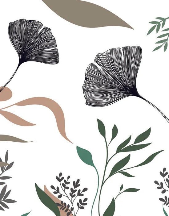 Papier peint ginkgo artiste floral