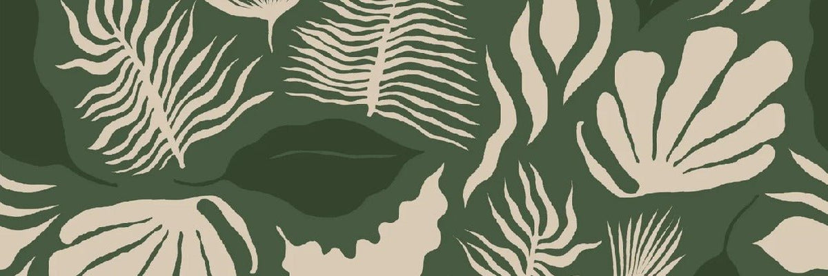 Papier peint art moderne vert