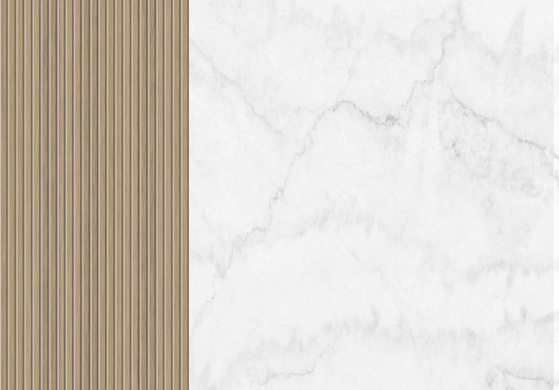 Papier peint imitation marbre et tasseau chêne, XXL, tendance