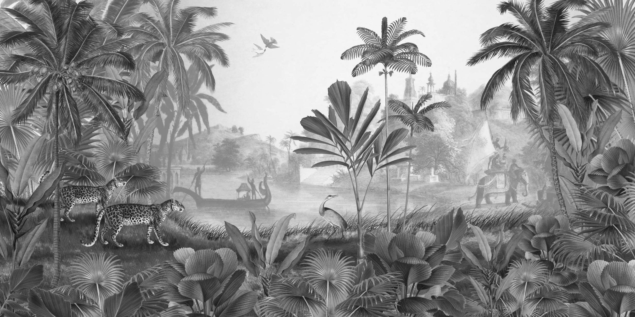 Papier peint panoramique ombres sauvages, XXL, tendance