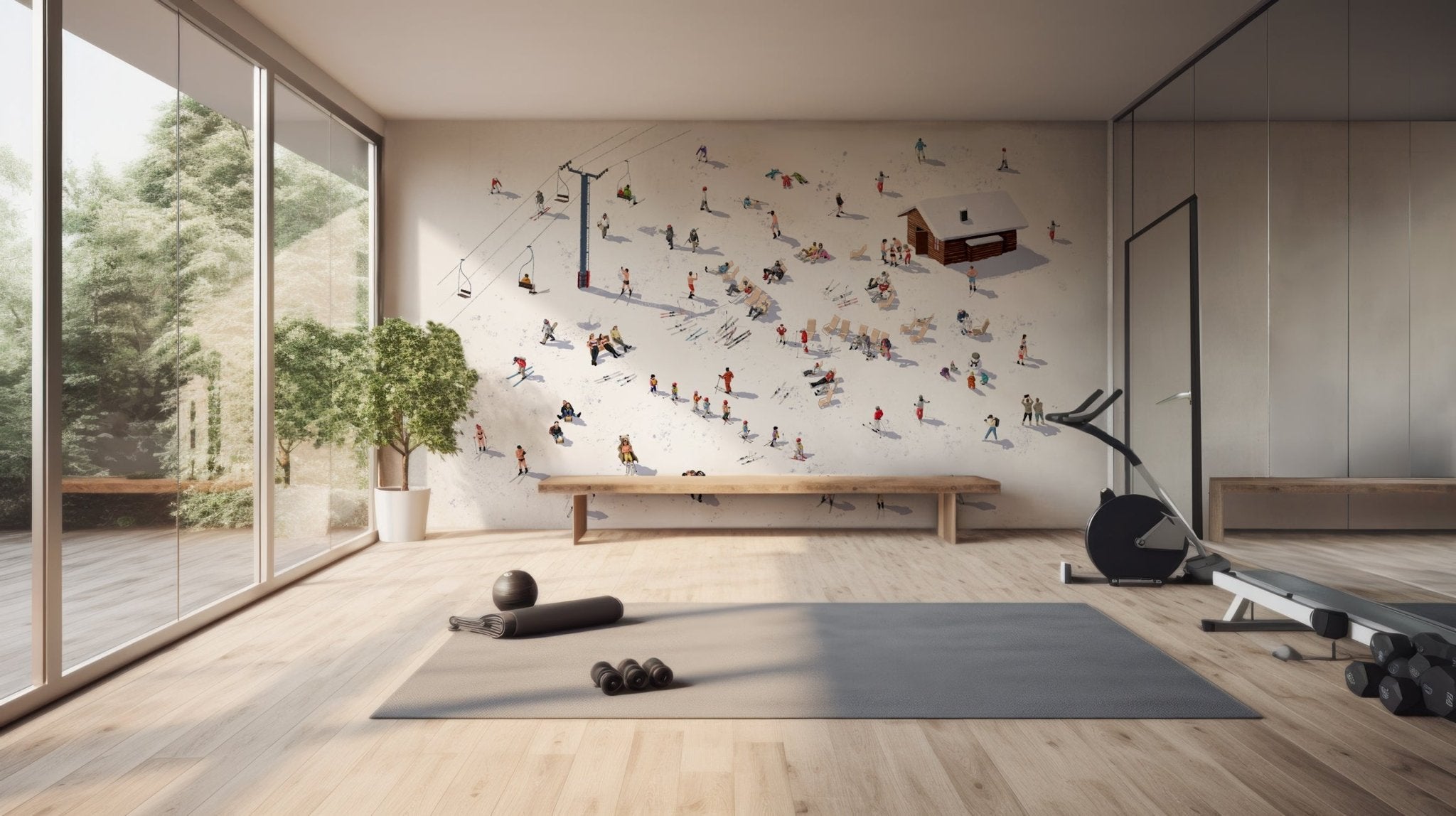 Papier peint panoramique après ski, XXL, tendance