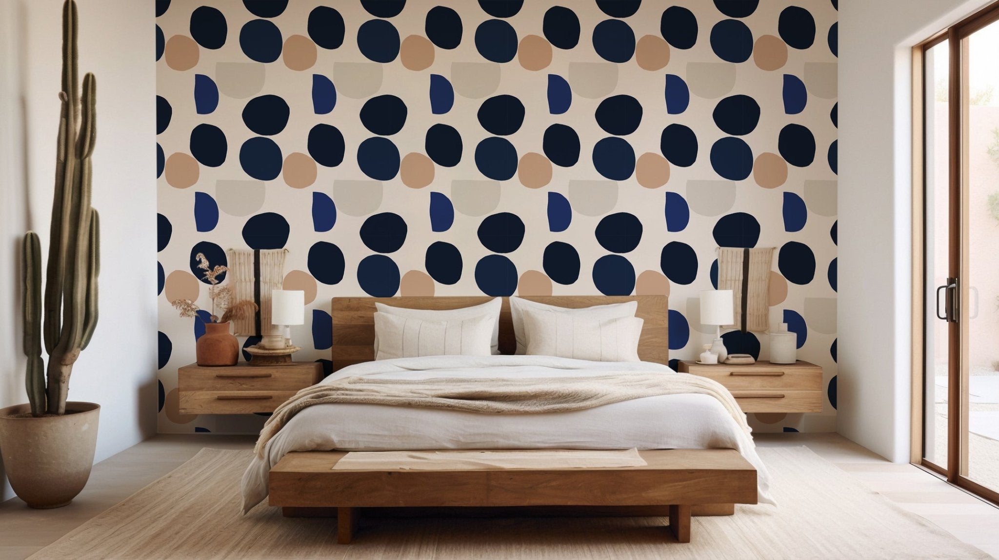 Papier peint rétro rond, XXL, tendance