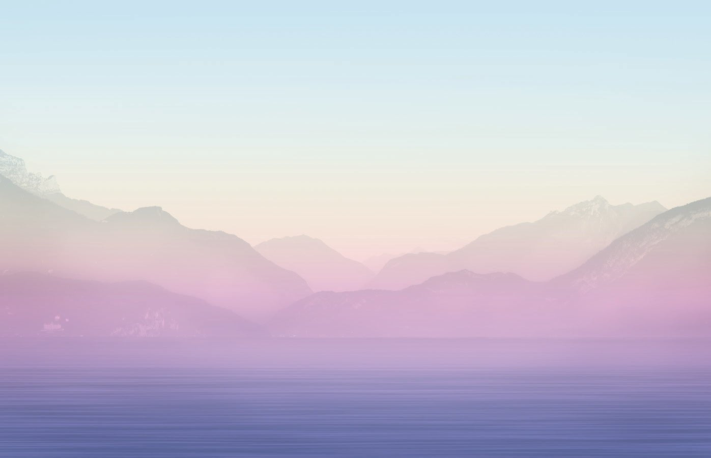 Papier peint Annecy et son lac paisible rainbow, mural concept, tendance