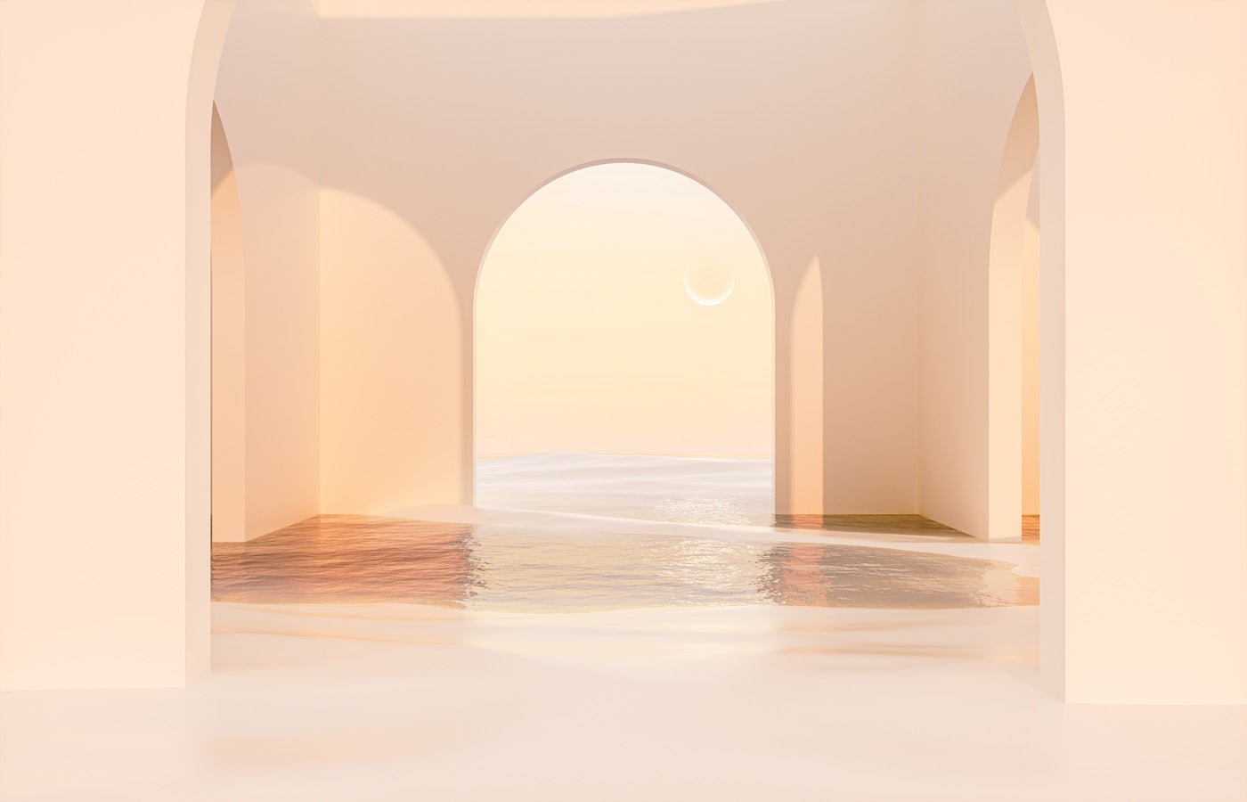 Papier peint panoramique design sunset arch, mural concept, tendance