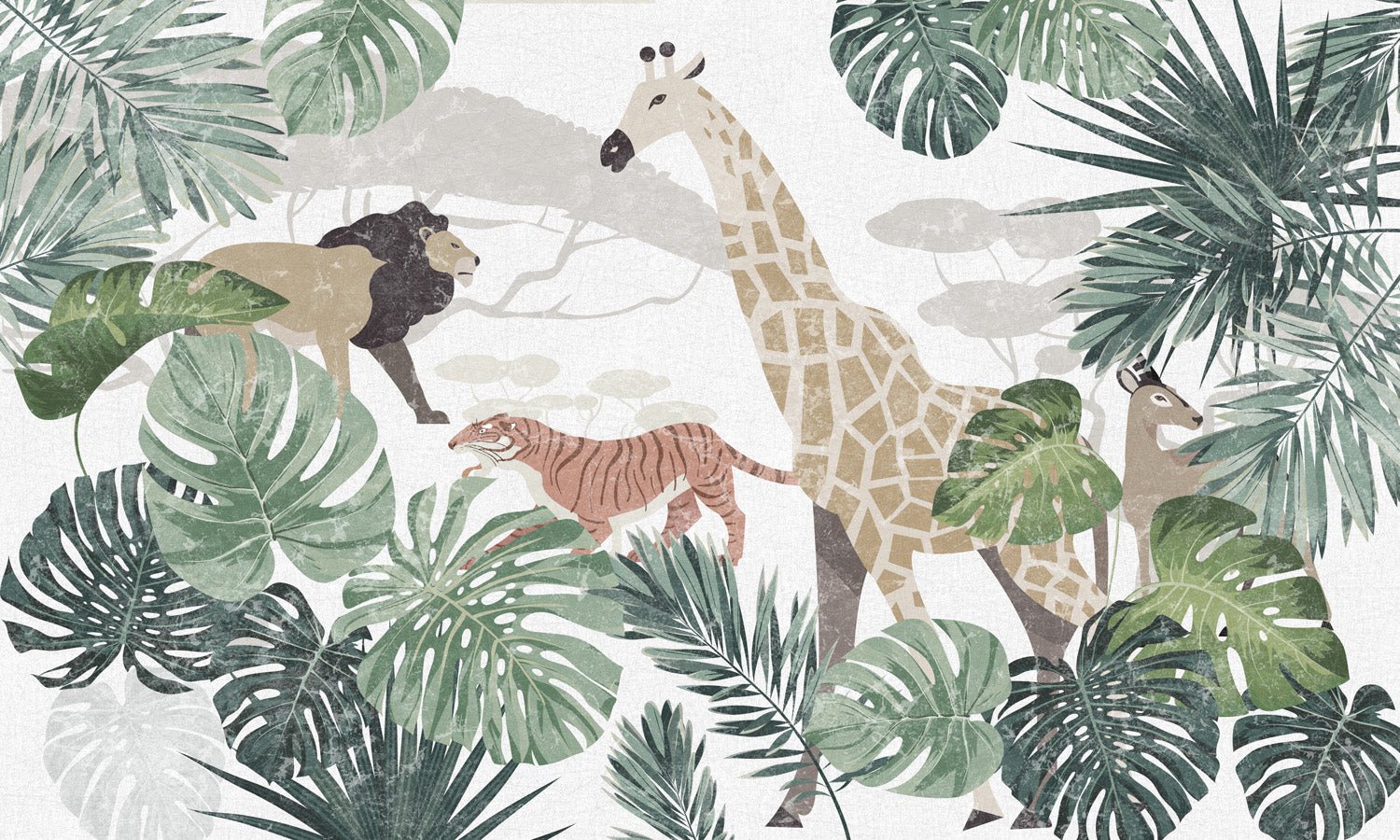 Papier peint chambre enfant jungle kid, mural concept, tendance