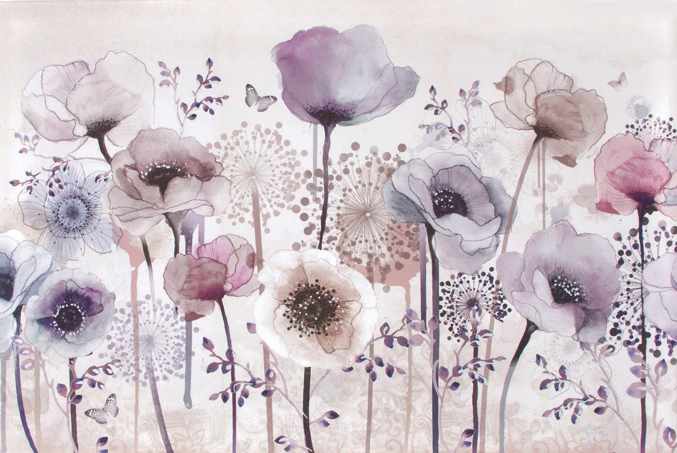 Papier peint Fleur Parme, mural concept, tendance
