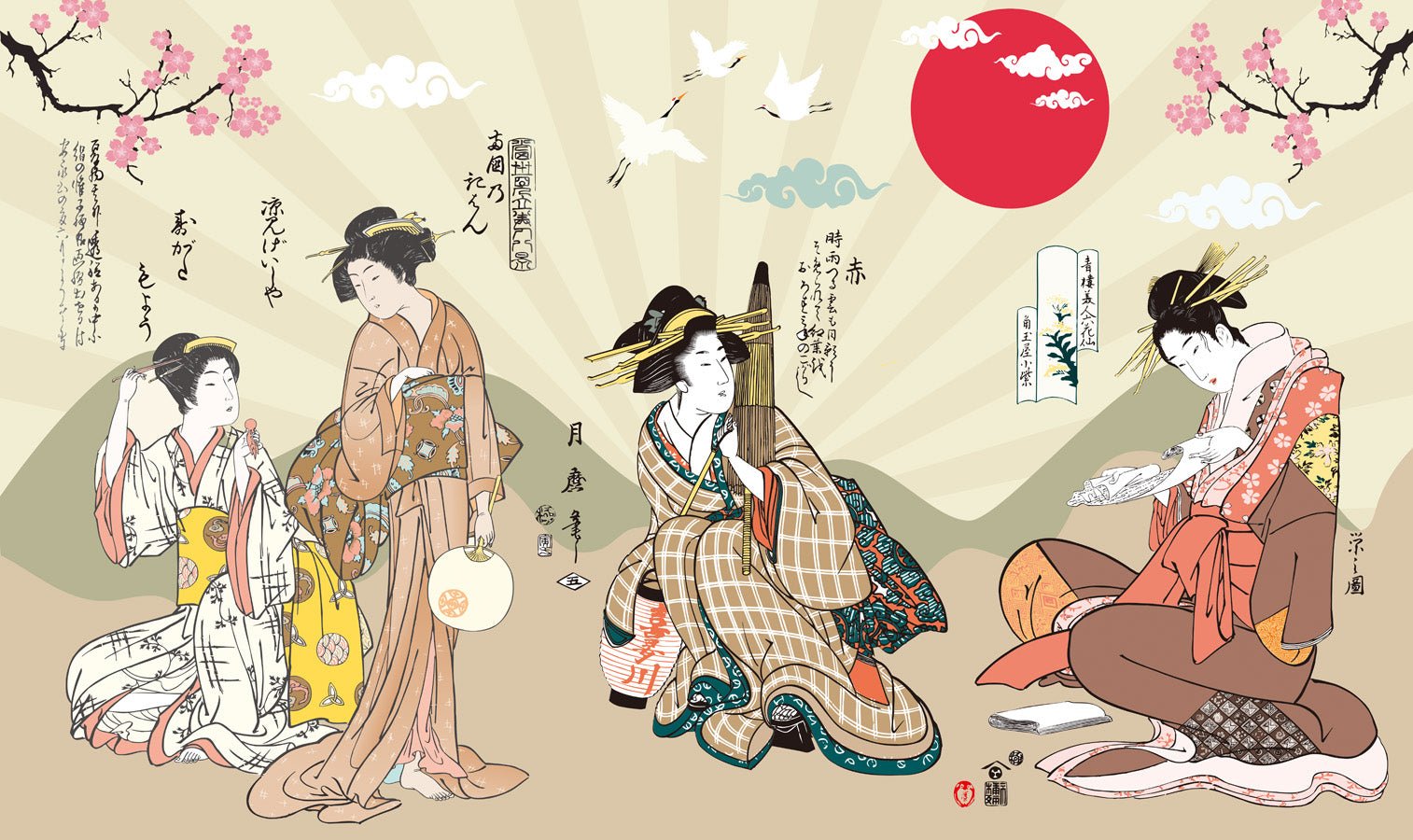 Papier peint Japon Style, mural concept, tendance