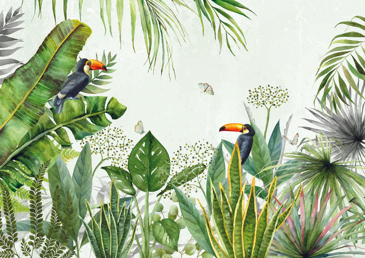 Papier peint Jungle oiseau exotique, mural concept, tendance