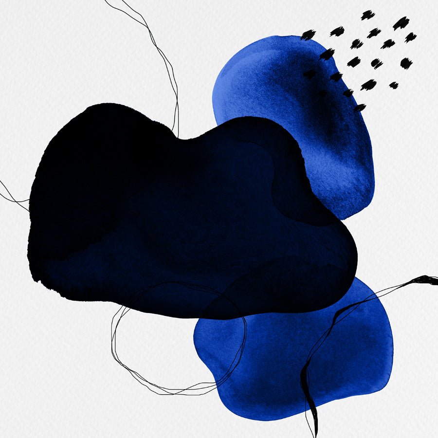 Papier peint moderne aquarelle bleu pétrole, mural concept, tendance