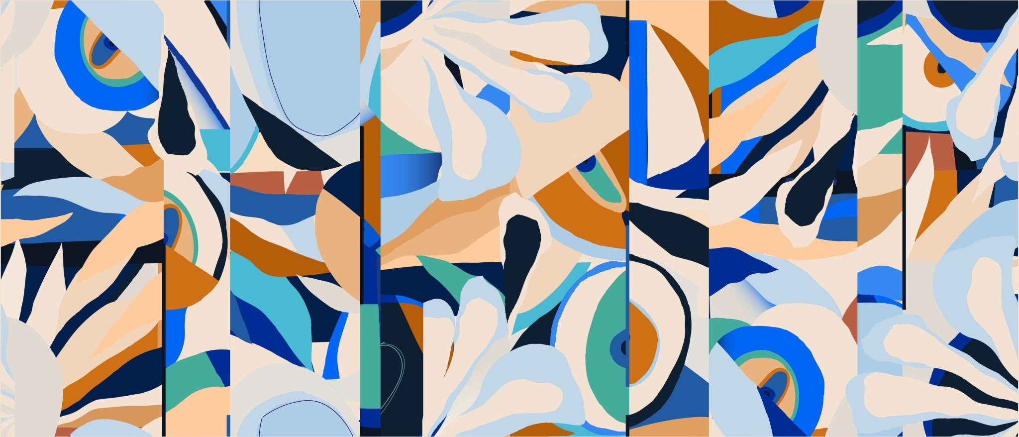 Papier peint abstrait vibrant, mural concept, tendance