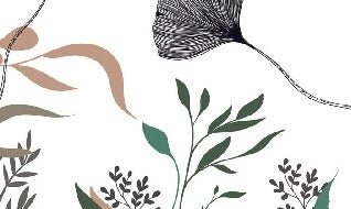 Papier peint ginkgo artiste floral