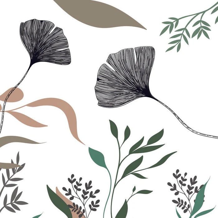 Papier peint ginkgo artiste floral
