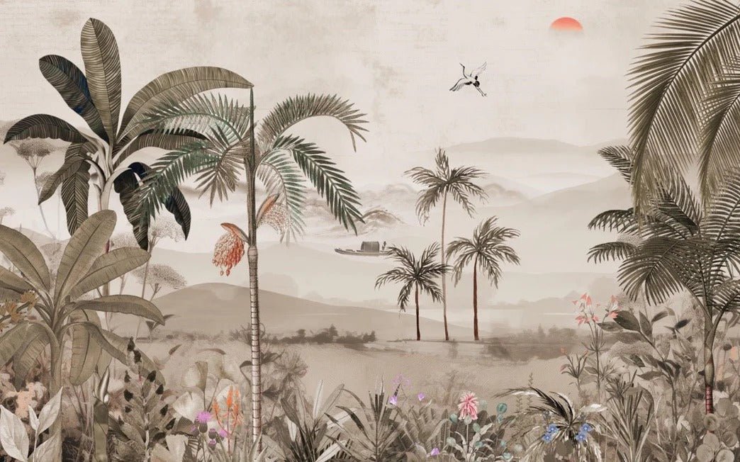 Papier peint l'art de la jungle peint