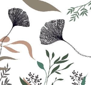 Papier peint ginkgo artiste floral