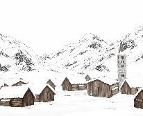 Papier peint village val d'Isère