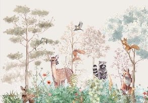 Papier peint chambre enfant nature magique beige