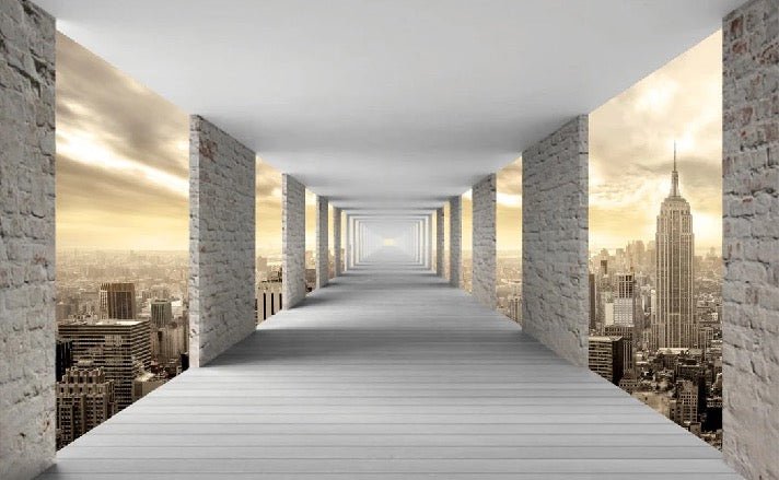 Papier peint trompe l'oeil New York Hall