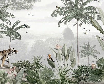 Papier peint jungle des félins