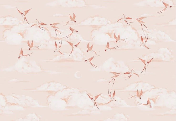 Papier peint chambre enfant poétique terracotta