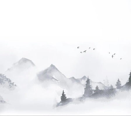 Papier peint zen paysage minimaliste