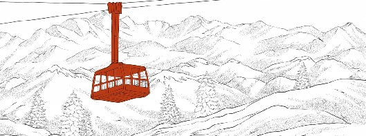 Papier peint La Plagne télécabine rouge