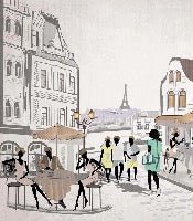 Papier peint français Paris café en terrasse