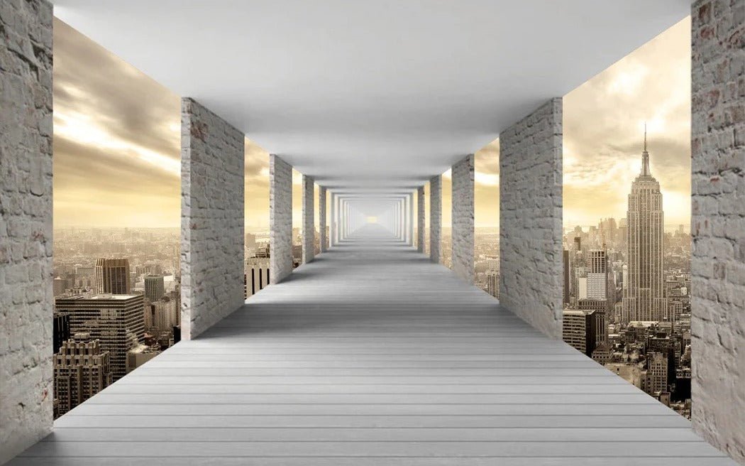 Papier peint trompe l'oeil New York Hall