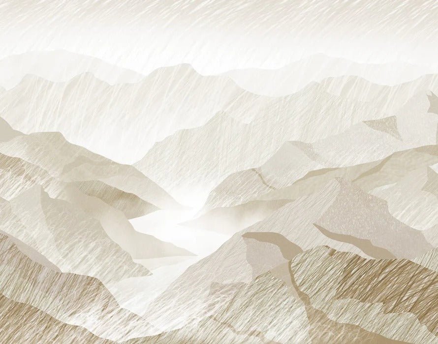 Papier peint illustration montagnes sépia