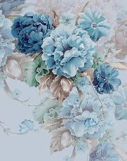 Papier peint fleurs bleues