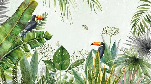 Papier peint Jungle oiseau exotique