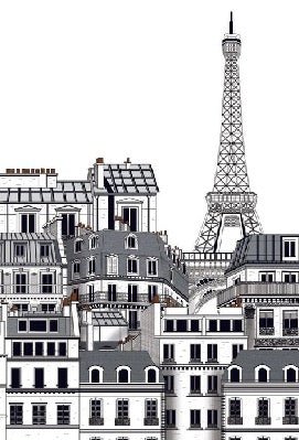 Papier peint Français les toits Parisiens, XXL, tendance