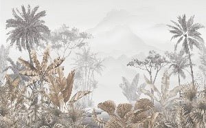 Papier peint tendance tropical sepia