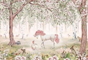Papier peint licorne féerique fille