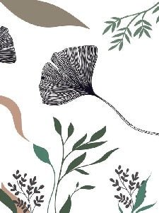 Papier peint ginkgo artiste floral