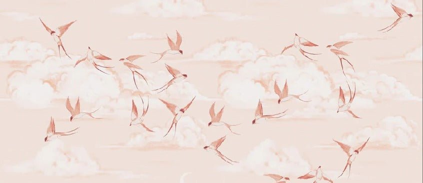 Papier peint chambre enfant poétique terracotta