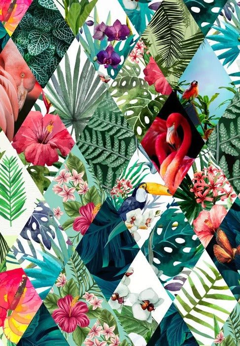 Papier peint Jungle Mosaïque