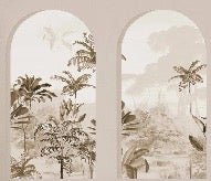Papier peint arches luxuriantes sépia