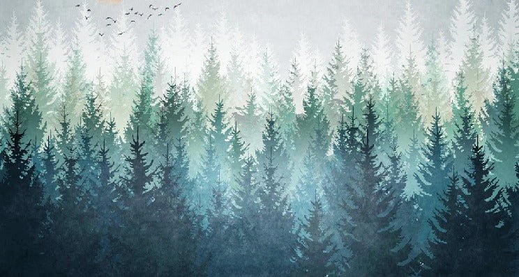 Papier peint forêt canadienne abstrait