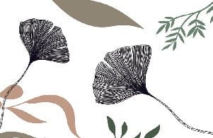 Papier peint ginkgo artiste floral