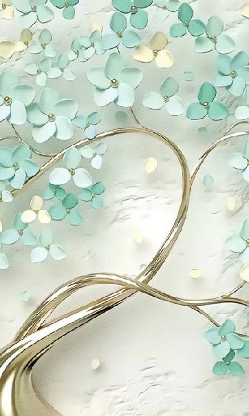Papier peint Tree 3D Vert Gold